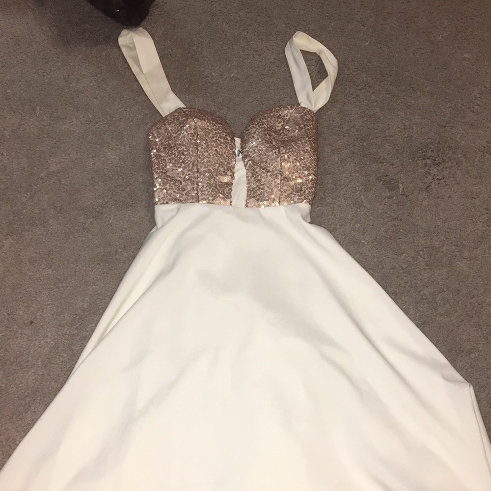 White and gold dress